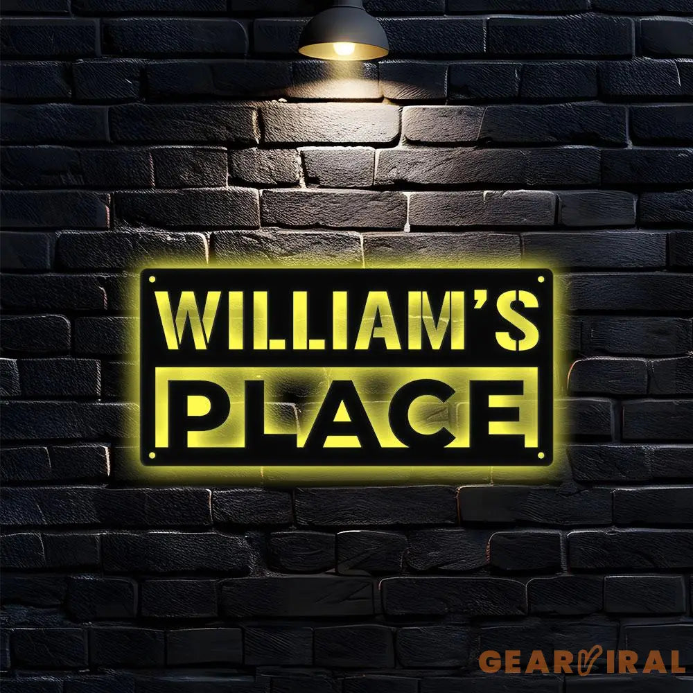 Mine Place Custom Name Metal Sign Room Name Sign Personalized Split Letter Last Name Room Wall Sign Room Metal Sign