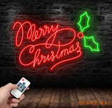 Mistletoe Merry Christmas Neon Sign Merry Christmas Led Sign Christmas Neon Light Christmas Quote Wall Art Christmas