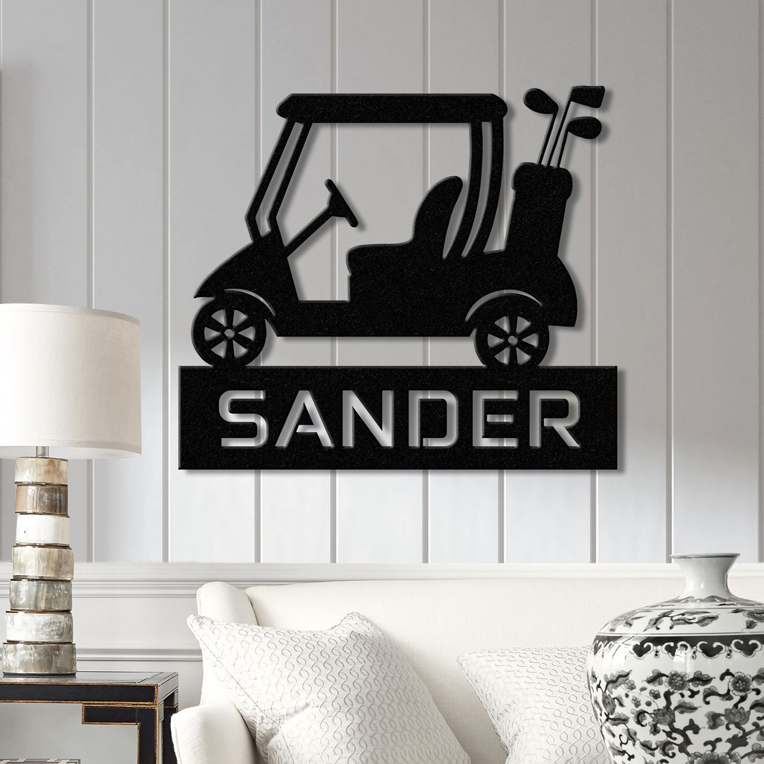 Custom Golf Cart Metal Sign with Led Lights, Personalized Golf Cart Name Sign, Golf Gifts for Men, 19th Hole Decor, Gift for Golfers
