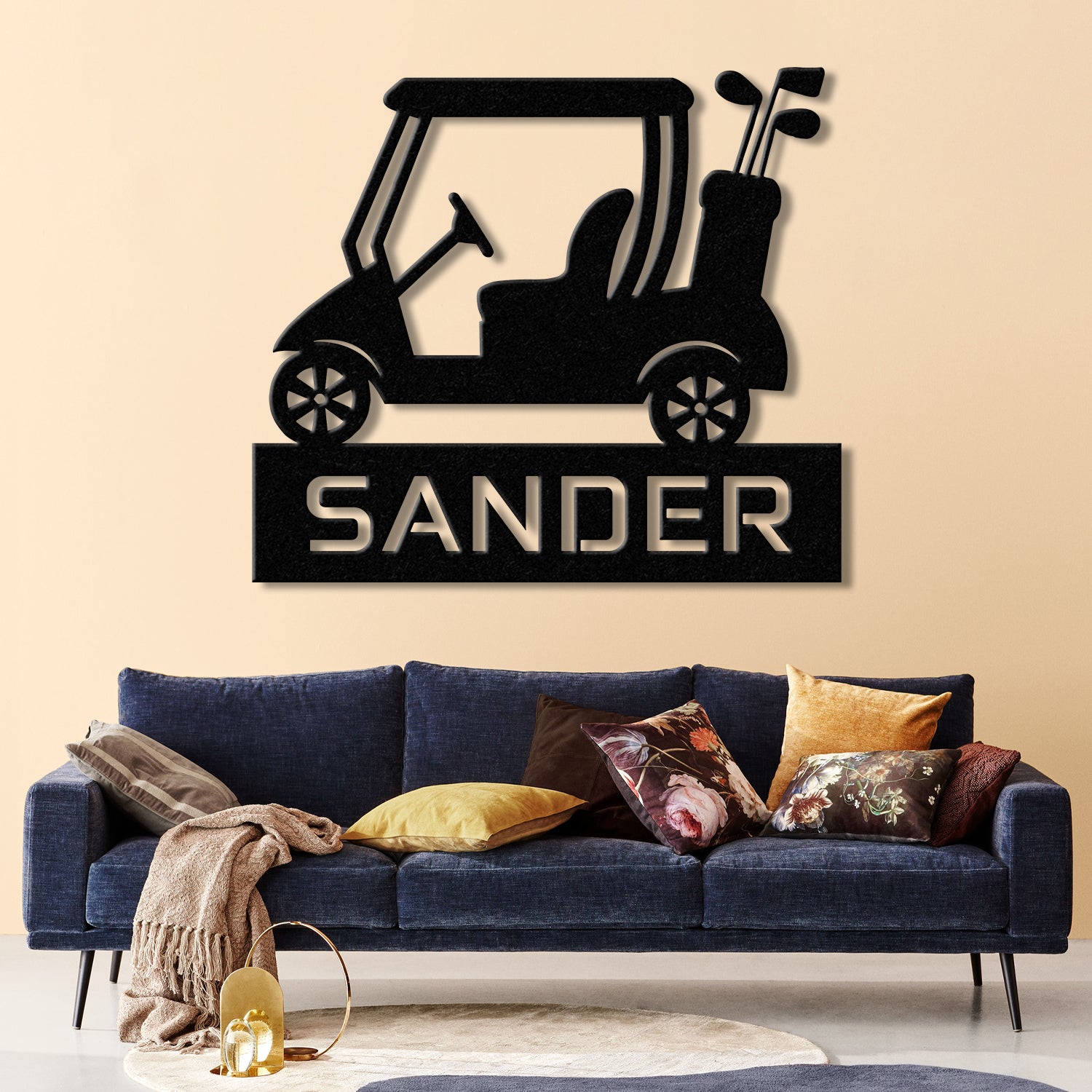 Custom Golf Cart Metal Sign with Led Lights, Personalized Golf Cart Name Sign, Golf Gifts for Men, 19th Hole Decor, Gift for Golfers