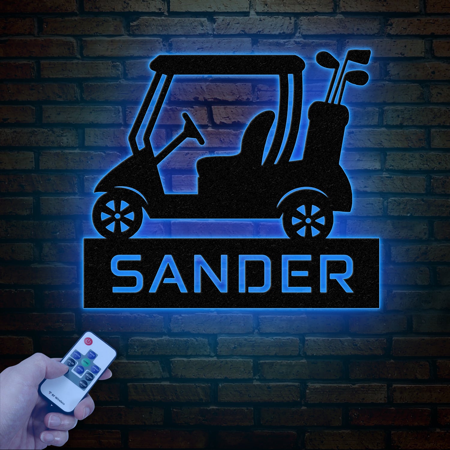 Custom Golf Cart Metal Sign with Led Lights, Personalized Golf Cart Name Sign, Golf Gifts for Men, 19th Hole Decor, Gift for Golfers