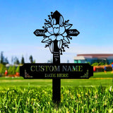 Mom Dad Remembering Plaque with Stake, Personalized Metal Garden Marker, Memorial Metal Sign, Sympathy Gift, Grave Marker, Memorial Stake