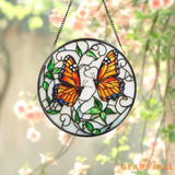 Monarch Butterfly Stained Glass Suncatcher Custom Butterfly Artwork Gift for Mom Insect Window Decor Stained Glass