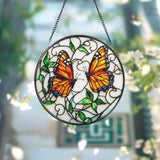 Monarch Butterfly Stained Glass Suncatcher Custom Butterfly Artwork Gift for Mom Insect Window Decor Stained Glass