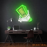 Money Hands Led Neon Acrylic Artwork