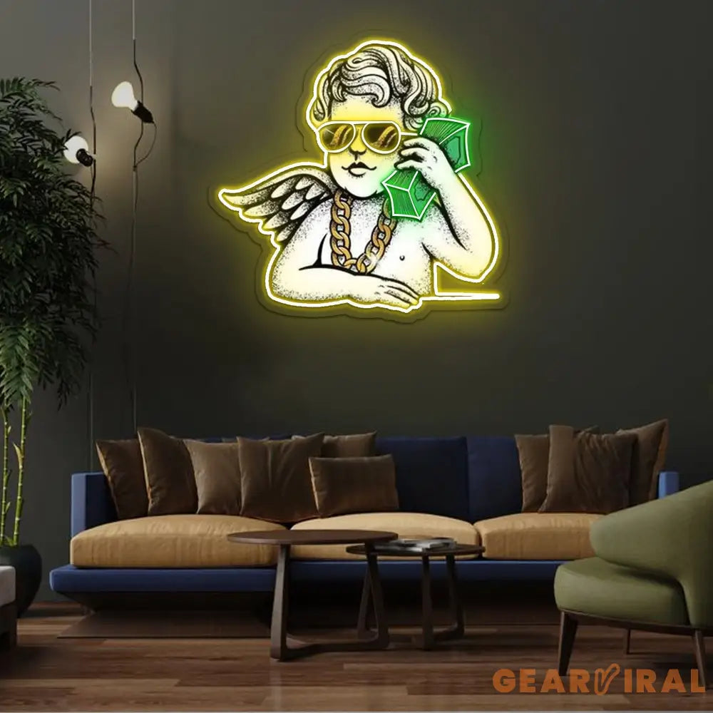 Money Talk Neon Sign x Acrylic Artwork