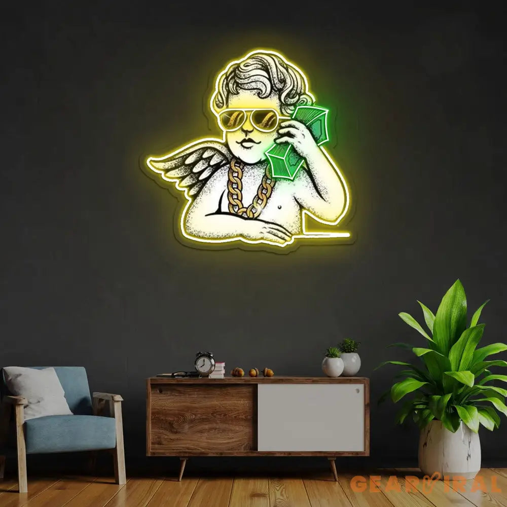 Money Talk Neon Sign x Acrylic Artwork