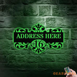 Monogram Address Name Metal Sign Addess Number Sign Personalized Split Letter Last Name Halloween Sign,Outdoor Door