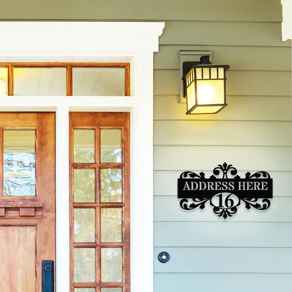 Monogram Address Name Metal Sign, Addess Number Sign, Personalized Split Letter Last Name, Halloween Sign,Outdoor Door Monogram, Family name