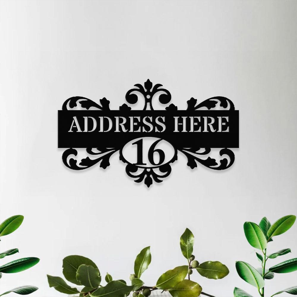 Monogram Address Name Metal Sign, Addess Number Sign, Personalized Split Letter Last Name, Halloween Sign,Outdoor Door Monogram, Family name