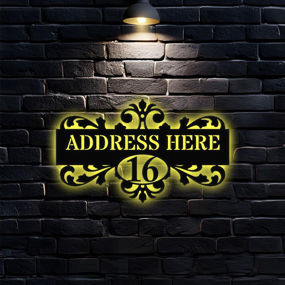 Monogram Address Name Metal Sign, Addess Number Sign, Personalized Split Letter Last Name, Halloween Sign,Outdoor Door Monogram, Family name