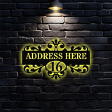 Monogram Address Name Metal Sign, Addess Number Sign, Personalized Split Letter Last Name, Halloween Sign,Outdoor Door Monogram, Family name