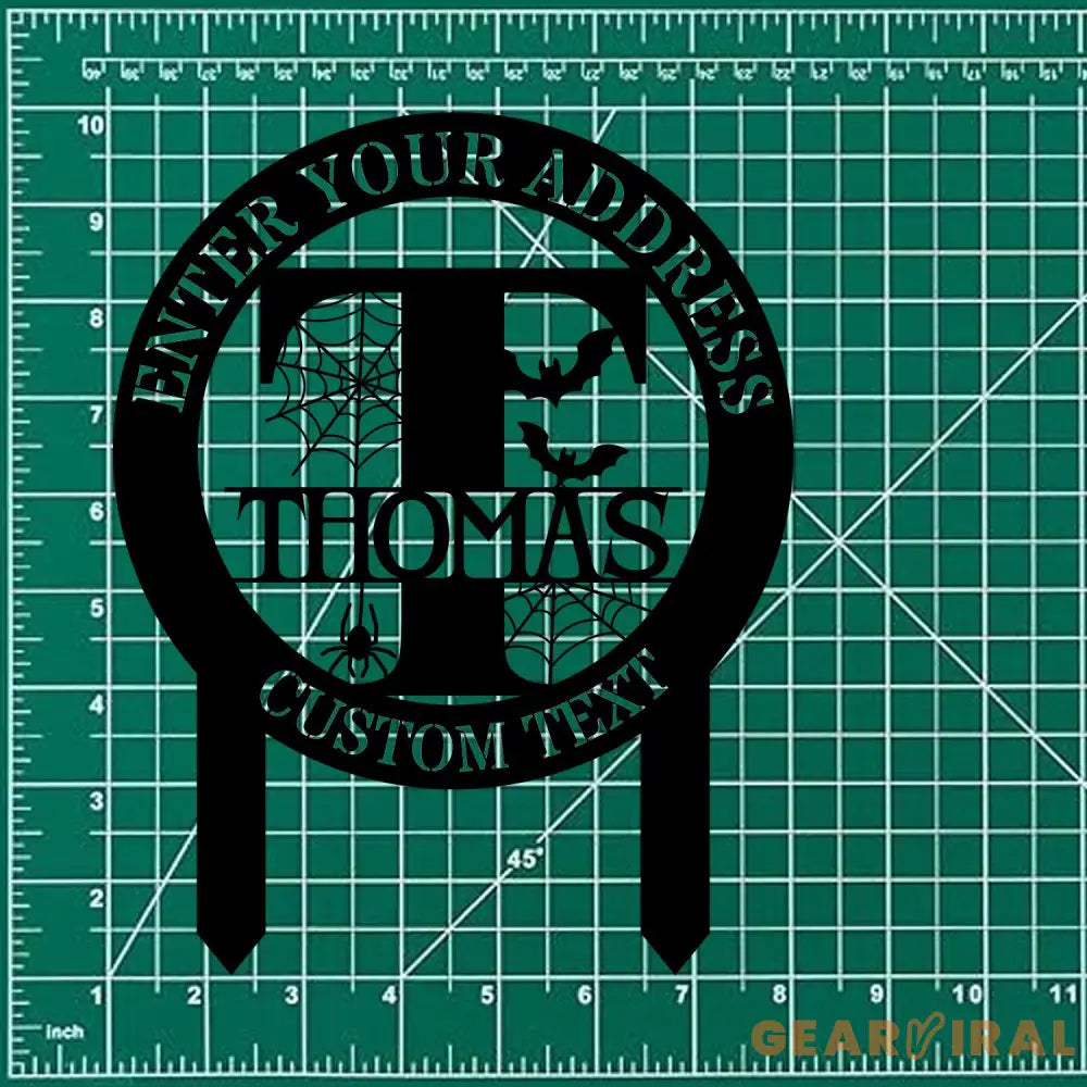 Monogram Halloween Styles Garden Metal Stake Personalized Family Name Yard Sign Outdoor Door Garden Decor Garden Art