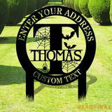Monogram Halloween Styles Garden Metal Stake Personalized Family Name Yard Sign Outdoor Door Garden Decor Garden Art
