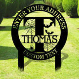 Monogram Halloween Styles Garden Metal Stake, Personalized  Family Name Yard Sign, Outdoor Door Garden Decor, Garden Art, Gift for Garden