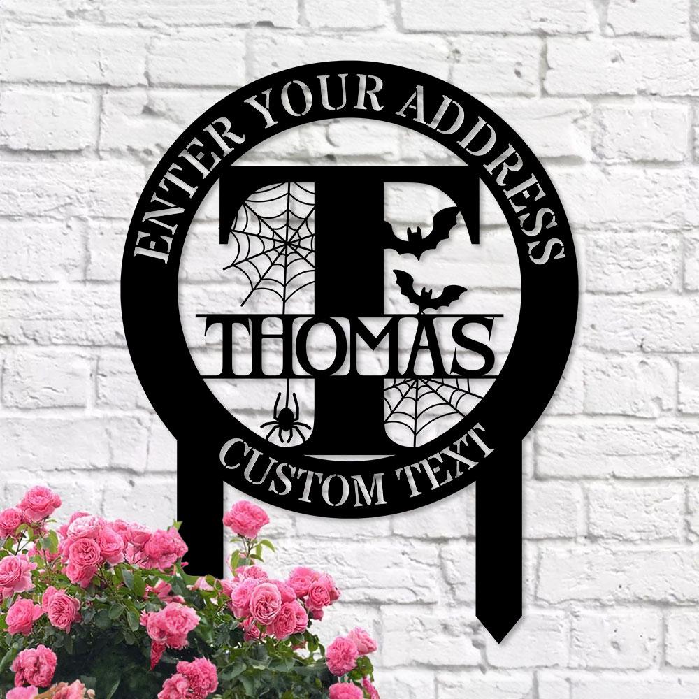 Monogram Halloween Styles Garden Metal Stake, Personalized  Family Name Yard Sign, Outdoor Door Garden Decor, Garden Art, Gift for Garden