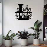 Monogram Letters Family Name Monogram Sign Custom Wall Art Personalized Metal Sign Wall Decor Custom Metal Sign Wall