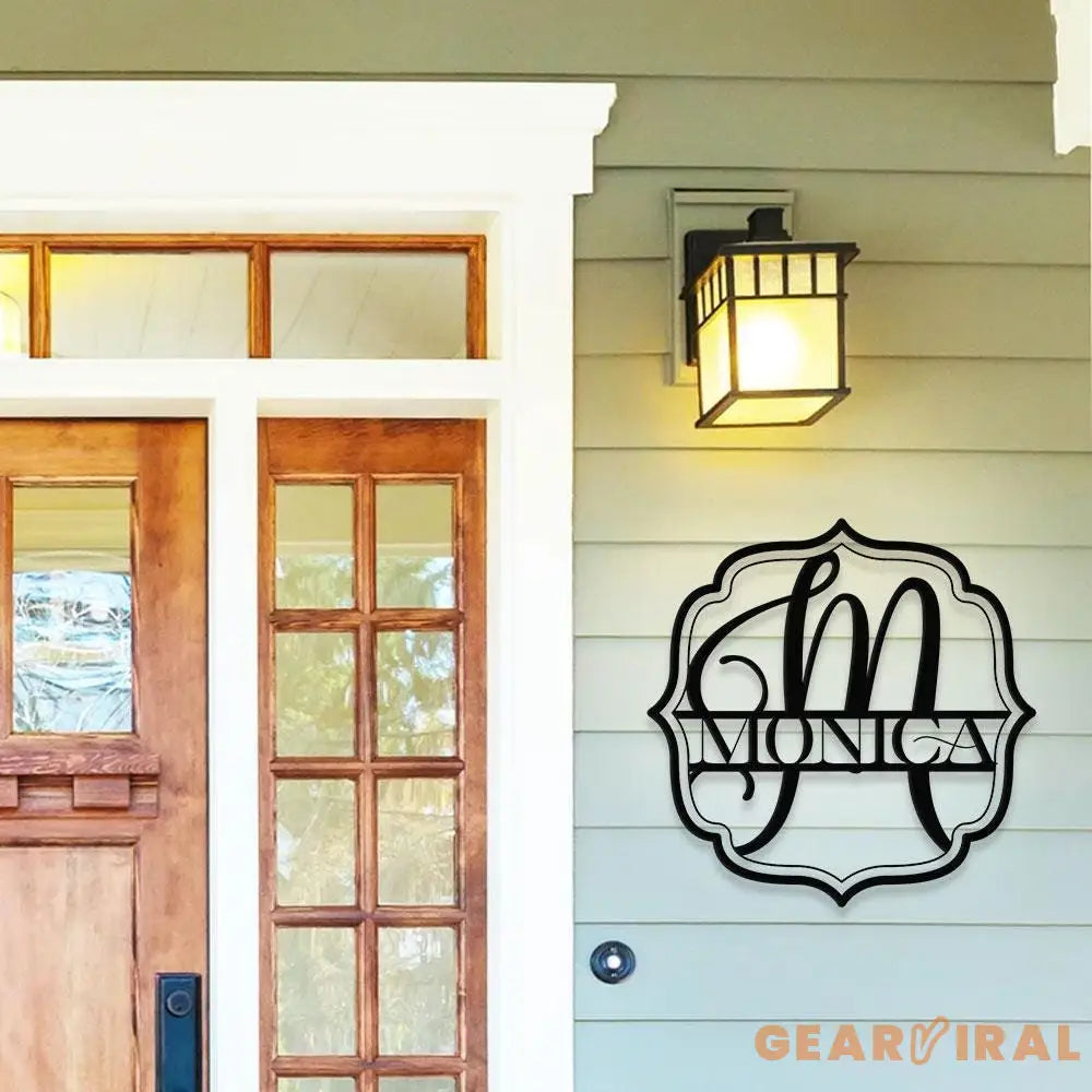 Monograms Family Name Metal Sign with LED Lights Personalized Family Name Metal Sign Family Wall Decor Personalized