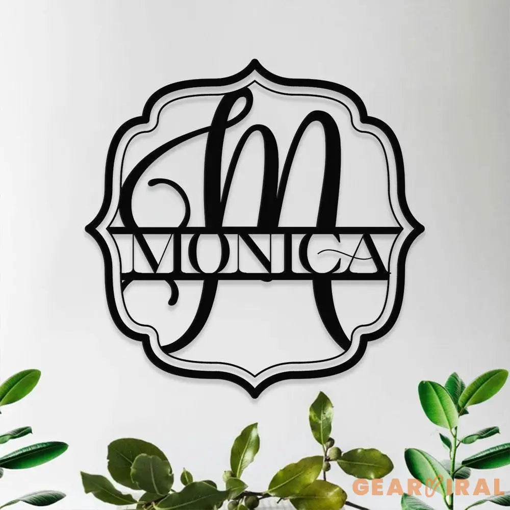 Monograms Family Name Metal Sign with LED Lights Personalized Family Name Metal Sign Family Wall Decor Personalized