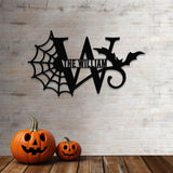 Monograms Halloween Name Sign, Personalized Name LED Lights, Halloween Sign, Outdoor Door Monogram, Halloween Metal sign