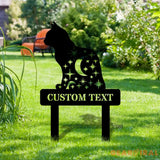 Moon Cat Metal Family Name Stake - Personalized Garden Cat Stake - Perfect Cat Metal Yard Sign - Housewarming Cat Lover