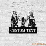 Motocrycle Metal LED Sign Personalized Family Name Metal Sign Family LED Wall Decor Personalized Wall Art Housewarming