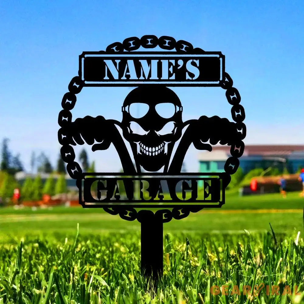 Motorcycle Lovers Garage Metal Sign Personalized Family Name Led Metal Sign Outdoor Door Decor Address Wall Art Gift