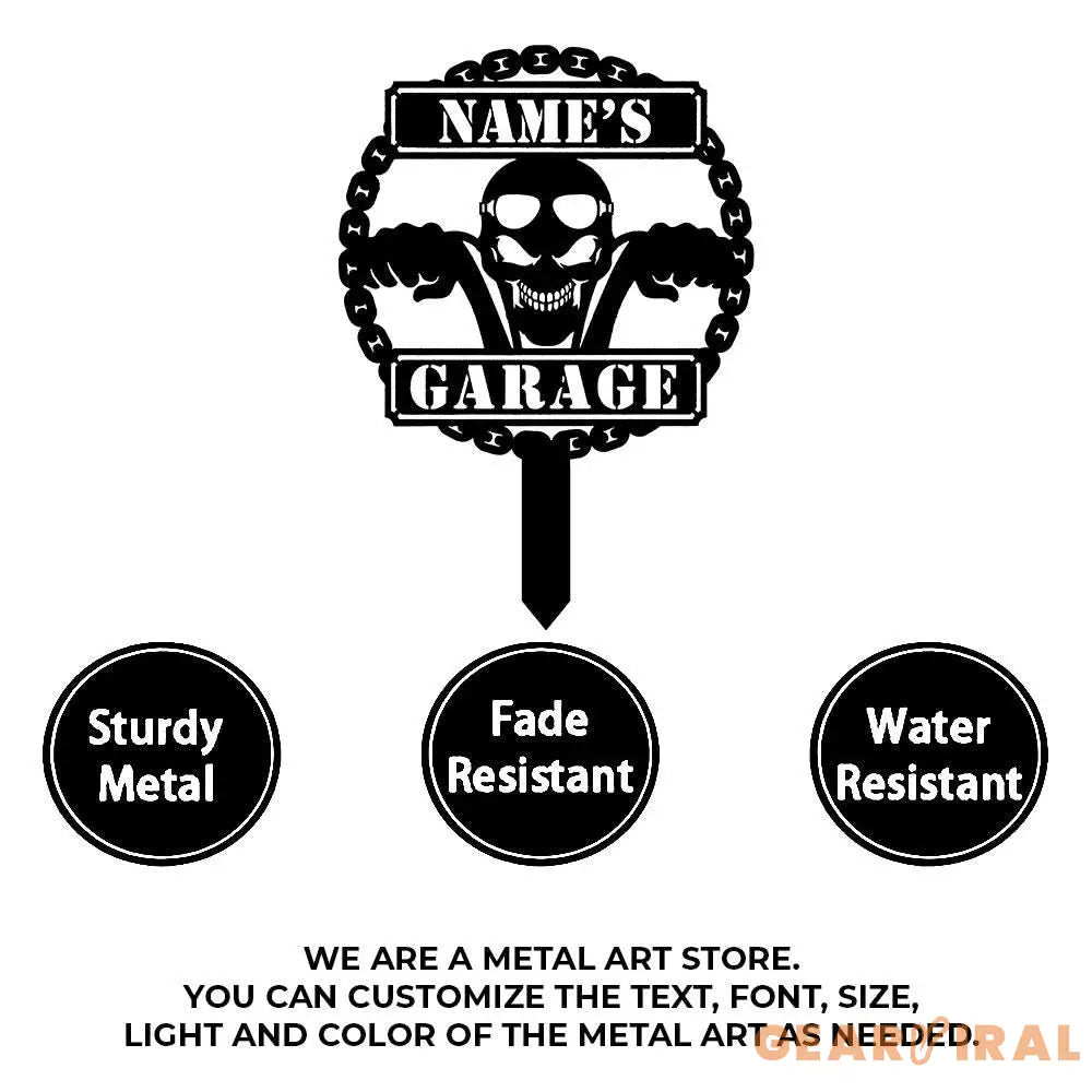Motorcycle Lovers Garage Metal Sign Personalized Family Name Led Metal Sign Outdoor Door Decor Address Wall Art Gift