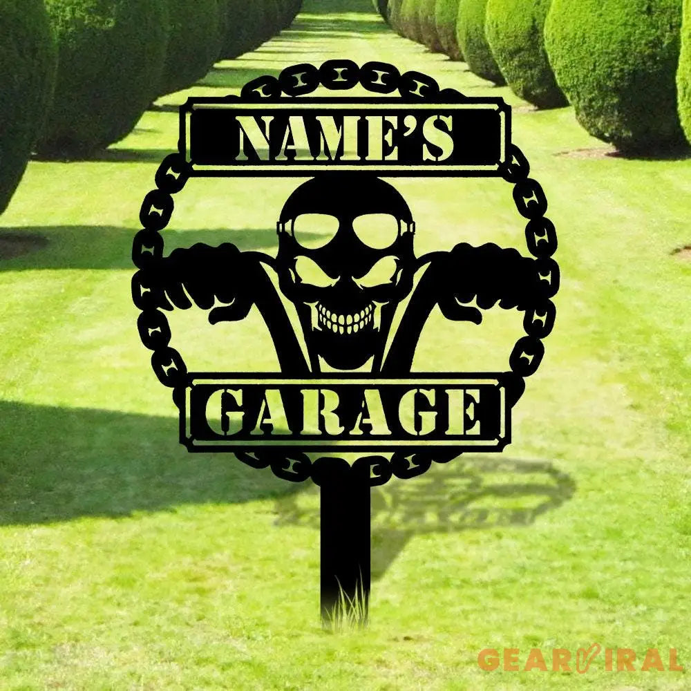 Motorcycle Lovers Garage Metal Sign Personalized Family Name Led Metal Sign Outdoor Door Decor Address Wall Art Gift