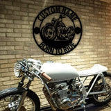Motorcycle Personalized Metal Wall Art with Led Lights Father’s Day Gift Biker Name Sign Gift for Dad Husband Boyfriend