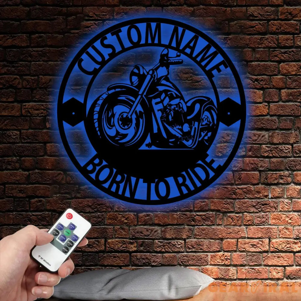 Motorcycle Personalized Metal Wall Art with Led Lights Father’s Day Gift Biker Name Sign Gift for Dad Husband Boyfriend