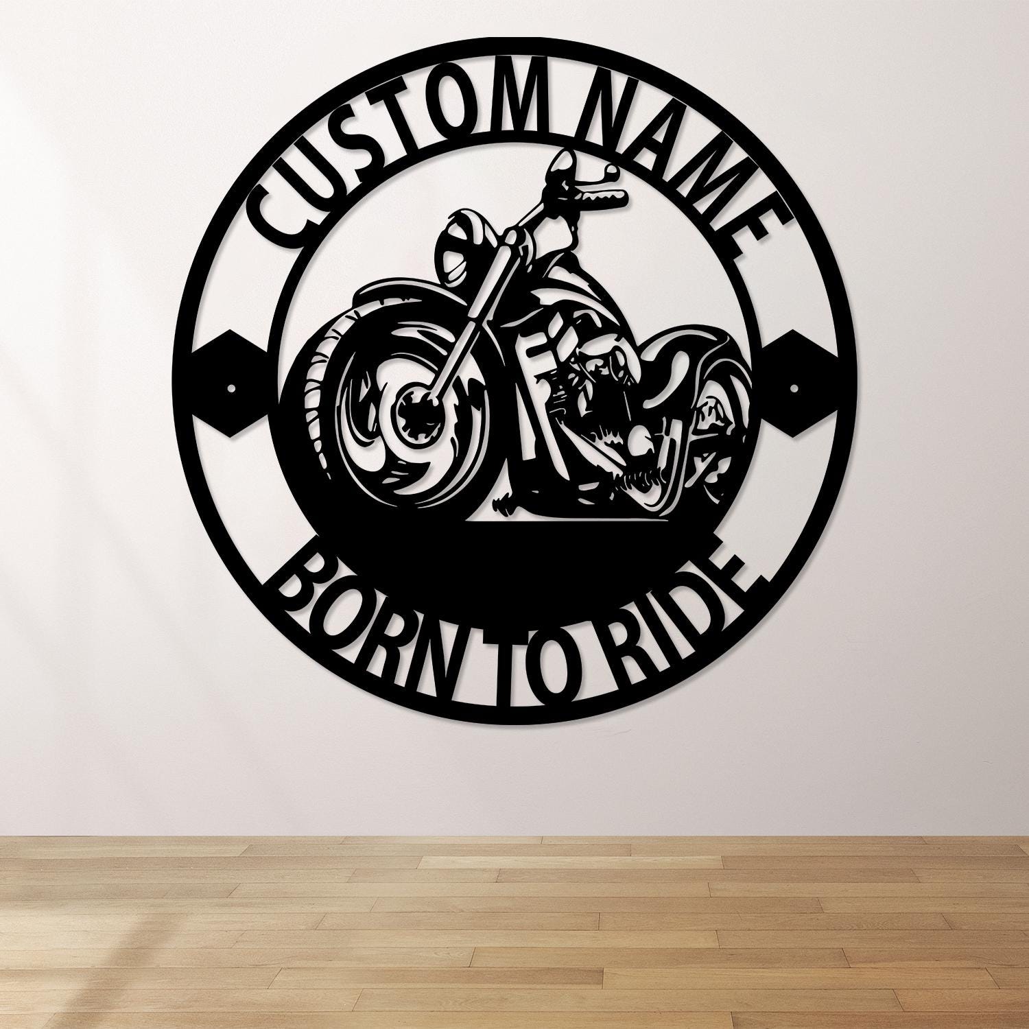 Motorcycle Personalized Metal Wall Art with Led Lights, Father's Day Gift, Biker Name Sign, Gift for Dad Husband Boyfriend, Motorbike Decor