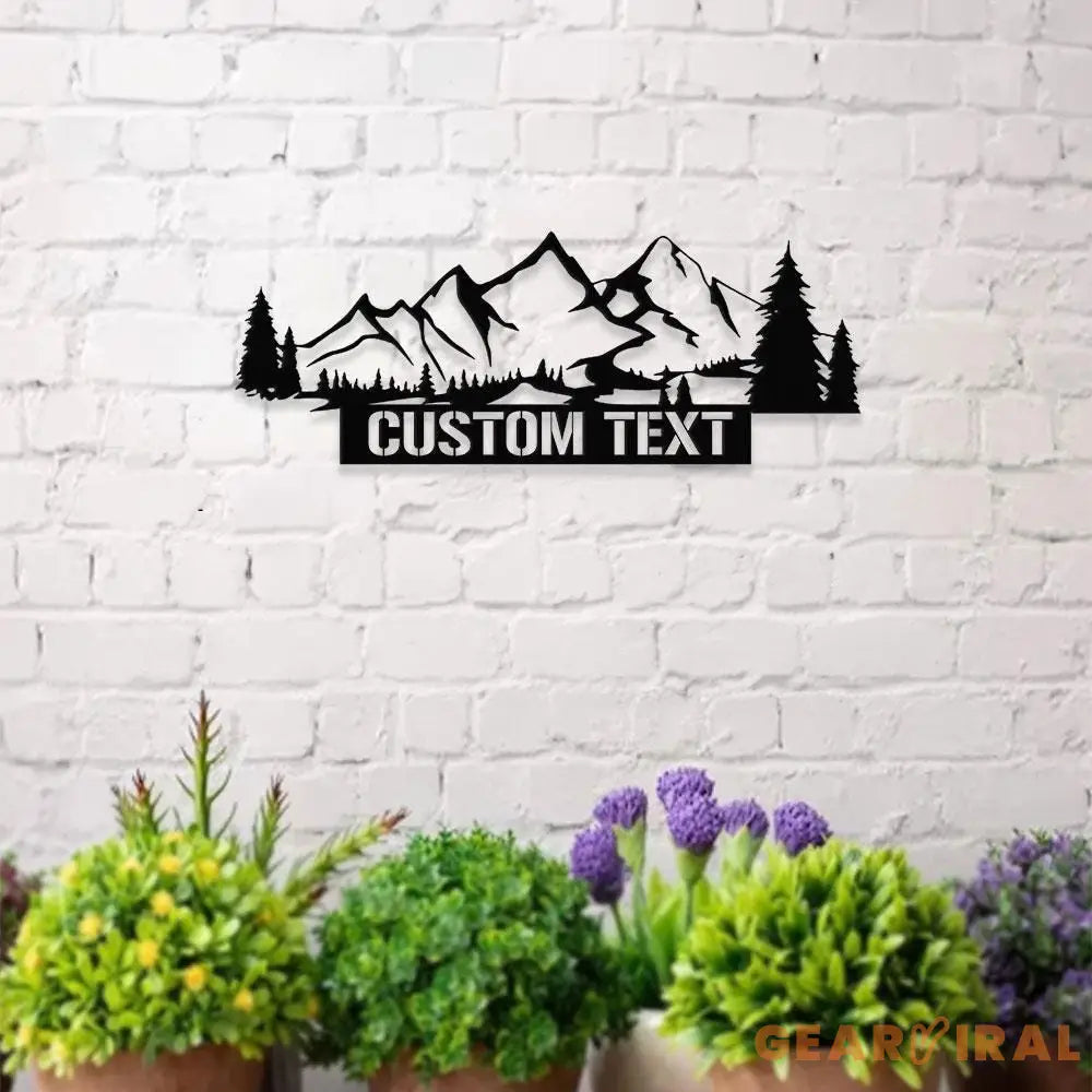 Mountain and Forest Metal Wall Art Housewarming Gif Personalize Metal Sign Metal Decor,Housewarming Mountain Wall art