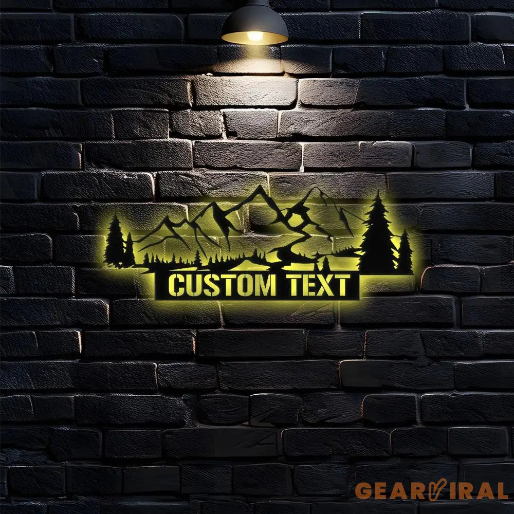 Mountain and Forest Metal Wall Art Housewarming Gif Personalize Metal Sign Metal Decor,Housewarming Mountain Wall art