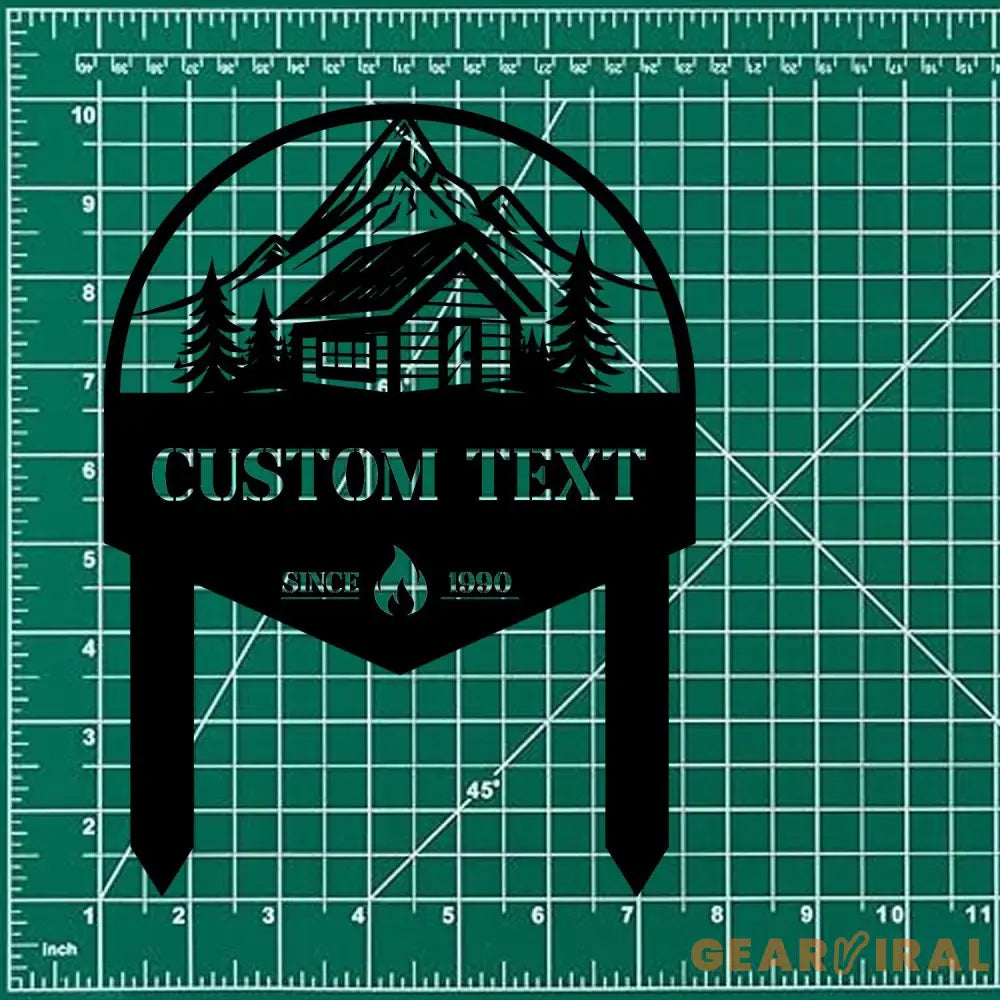 Moutain Cabin Metal Sign Metal Yard Stake Personalized Name Yard Sign Outdoor Door Garden Decor Garden Metal Sign