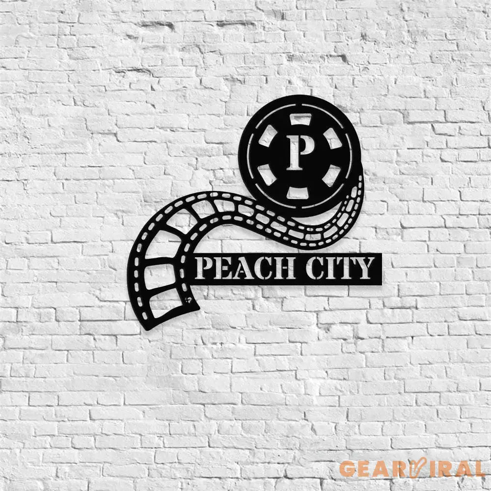 Movie Theatre Sign Family Name Metal Sign LED Movie Theatre Sign Monogram Movie Theatre Sign Wedding Gift Metal