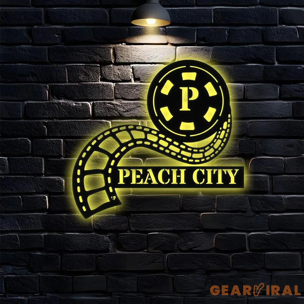 Movie Theatre Sign Family Name Metal Sign LED Movie Theatre Sign Monogram Movie Theatre Sign Wedding Gift Metal