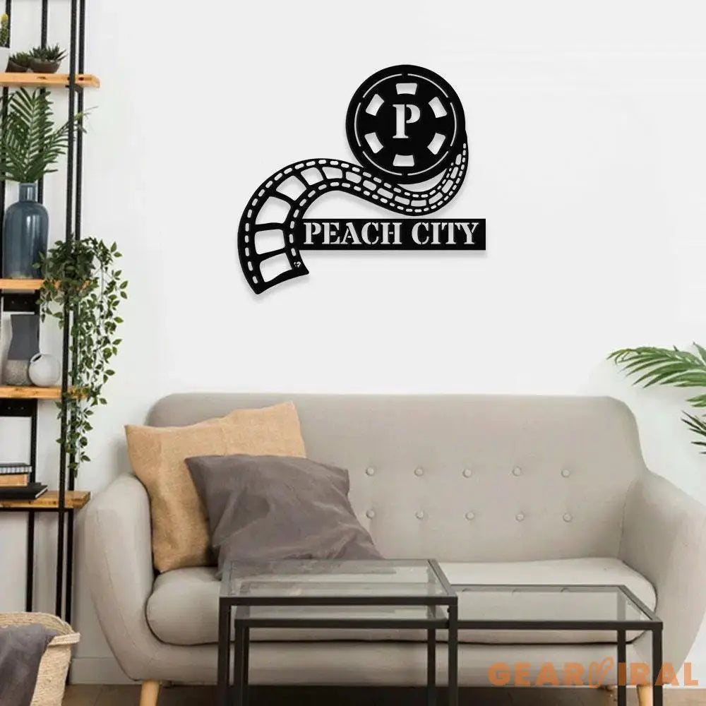 Movie Theatre Sign Family Name Metal Sign LED Movie Theatre Sign Monogram Movie Theatre Sign Wedding Gift Metal