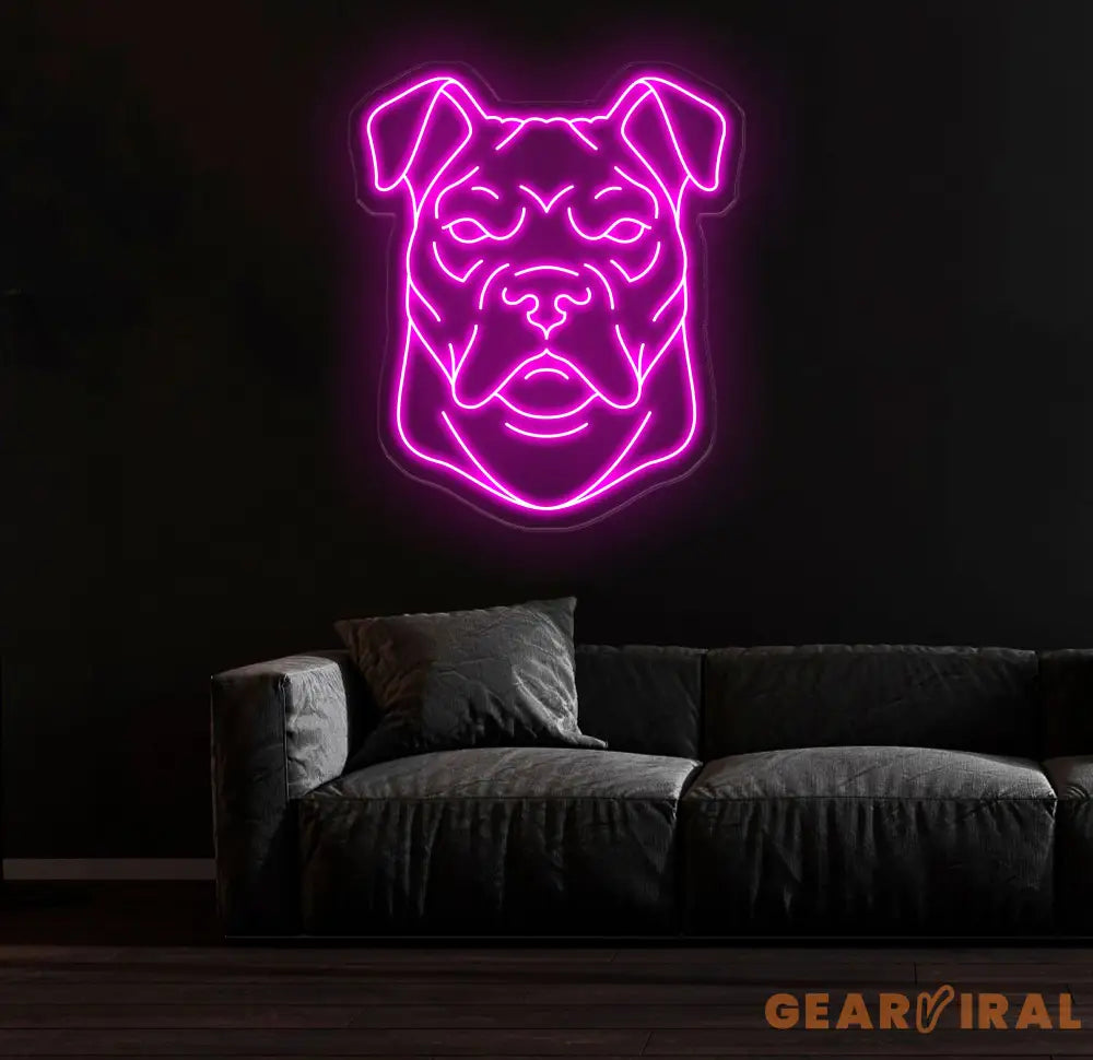 Multi-Color Pit Bull Neon Sign – Custom LED Neon Wall Light for Home Office or Pet Café – Unique Gift for Pit Bull and