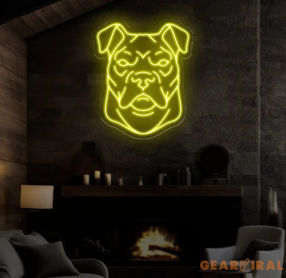 Multi-Color Pit Bull Neon Sign – Custom LED Neon Wall Light for Home Office or Pet Café – Unique Gift for Pit Bull and