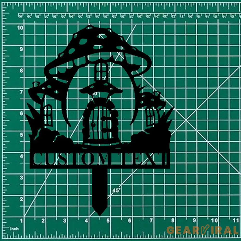 Mushroom House Garden Sign Mushroom Metal Stake Personalized Name Yard Sign Outdoor Door Garden Decor Metal Sign