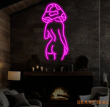 Mushroom Lady Led Neon Sign Girl Body Neon Sign Bar Neon Sign for Man Cave Decor Bedroom Wall Decor Party Art