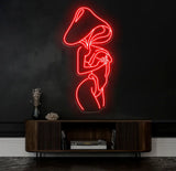 Mushroom Lady Led Neon Sign Girl Body Neon Sign Bar Neon Sign for Man Cave Decor Bedroom Wall Decor Party Art