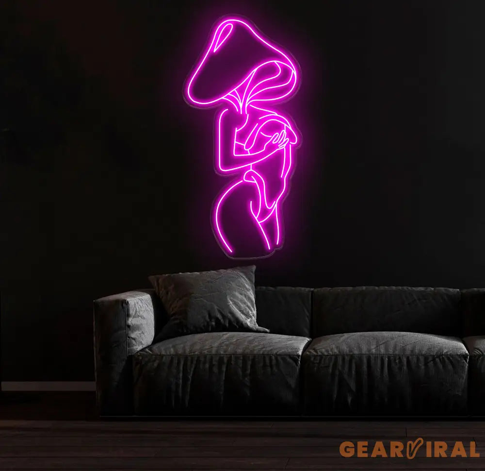 Mushroom Lady Led Neon Sign Girl Body Neon Sign Bar Neon Sign for Man Cave Decor Bedroom Wall Decor Party Art