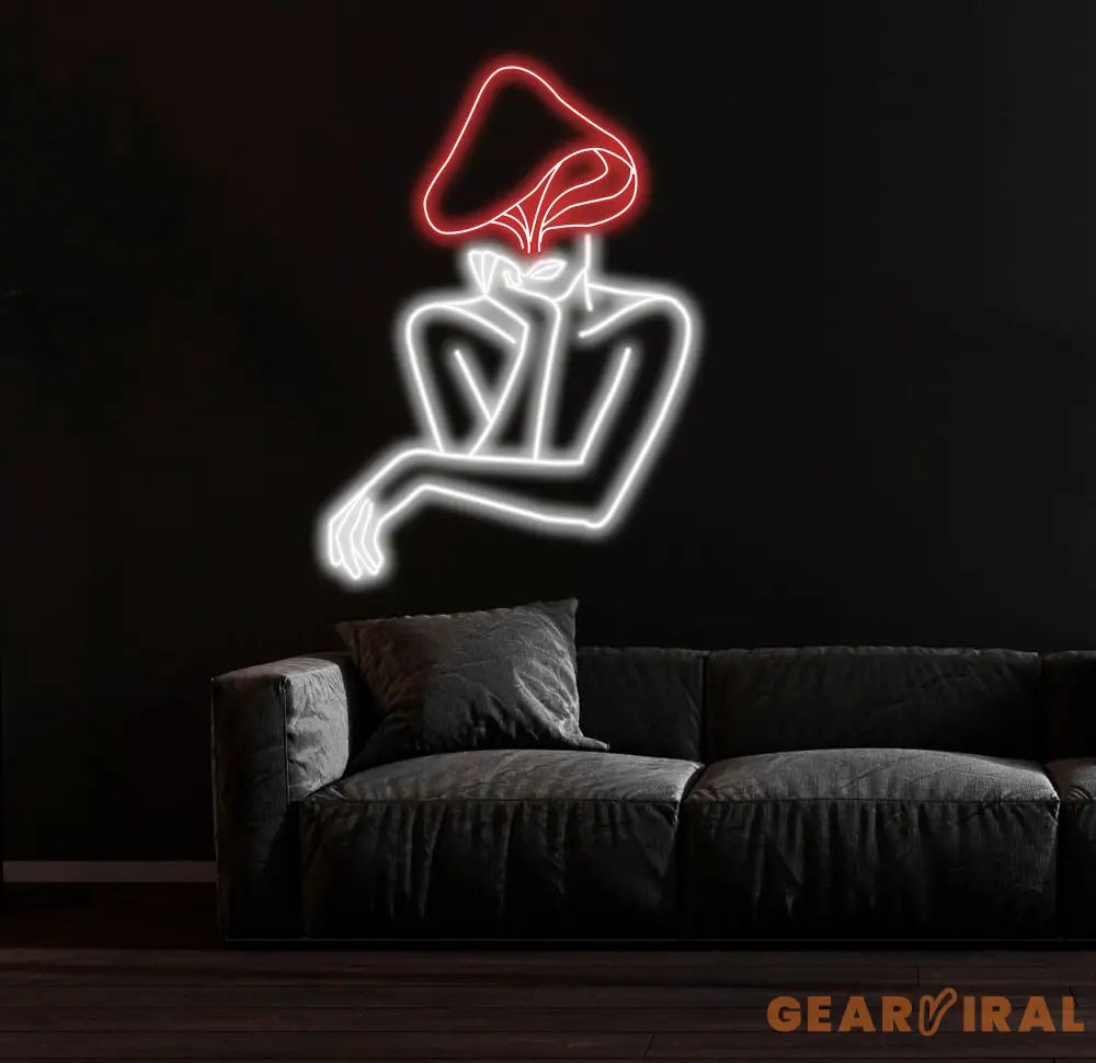 Mushroom Lady Led Neon Sign Girl Body Neon Sign Bar Neon Sign for Man Cave Decor Bedroom Wall Decor Party Art