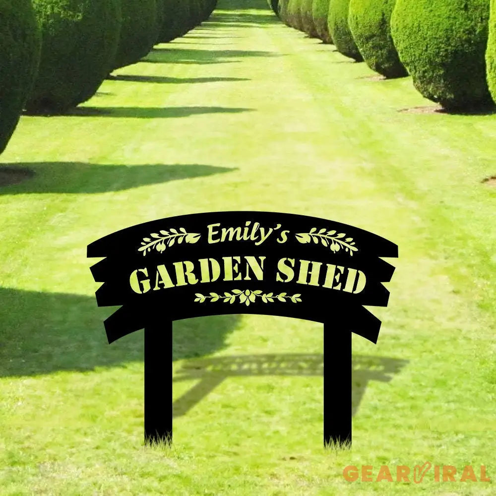 My Garden Sign with Flowers Custom Metal Sign - Garden Decor Metal Stake - Personalize Garden Metal Yard Sign