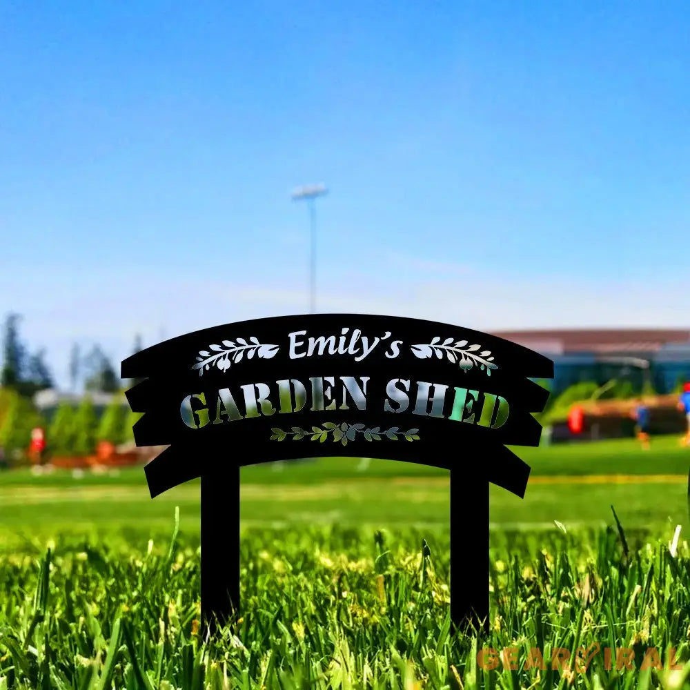 My Garden Sign with Flowers Custom Metal Sign - Garden Decor Metal Stake - Personalize Garden Metal Yard Sign