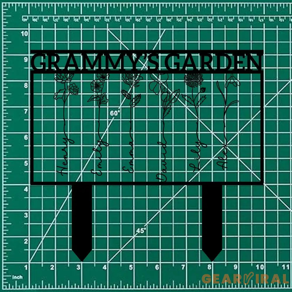 Nana’s Garden Flower Metal Sign Personalized Family Name Metal Sign Family LED Wall Decor Personalized Wall Art