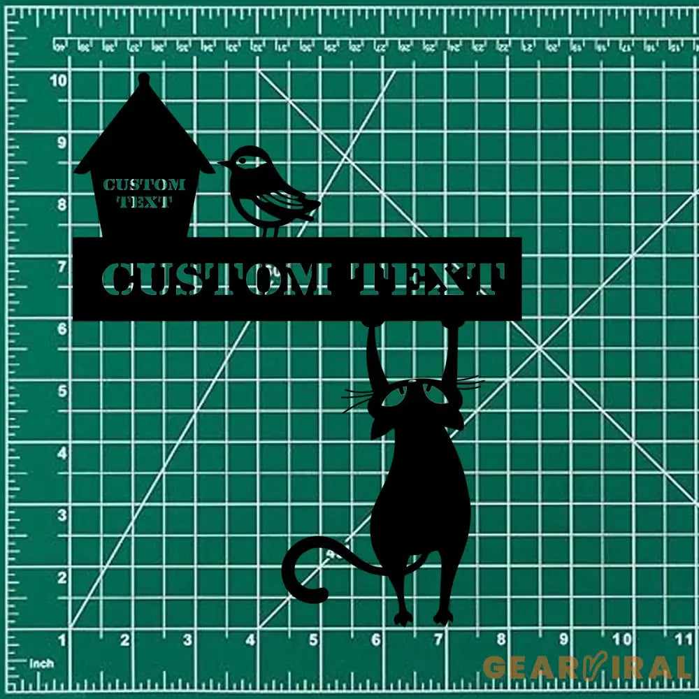 Naughty Cat Address Metal Sign Personalized Family Led Sign Outdoor Door Decor Personalized Address Wall Art Gift for