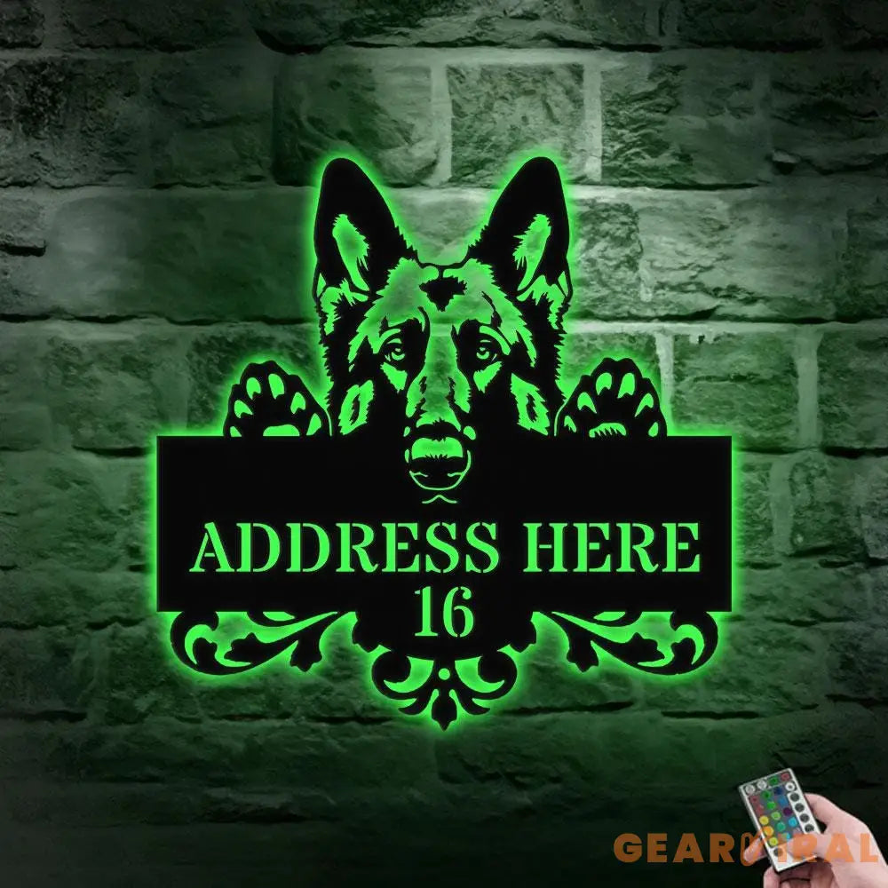 Naughty Dog Address Metal Sign Personalized Family Led Sign Outdoor Door Decor Personalized Address Wall Art Gift for